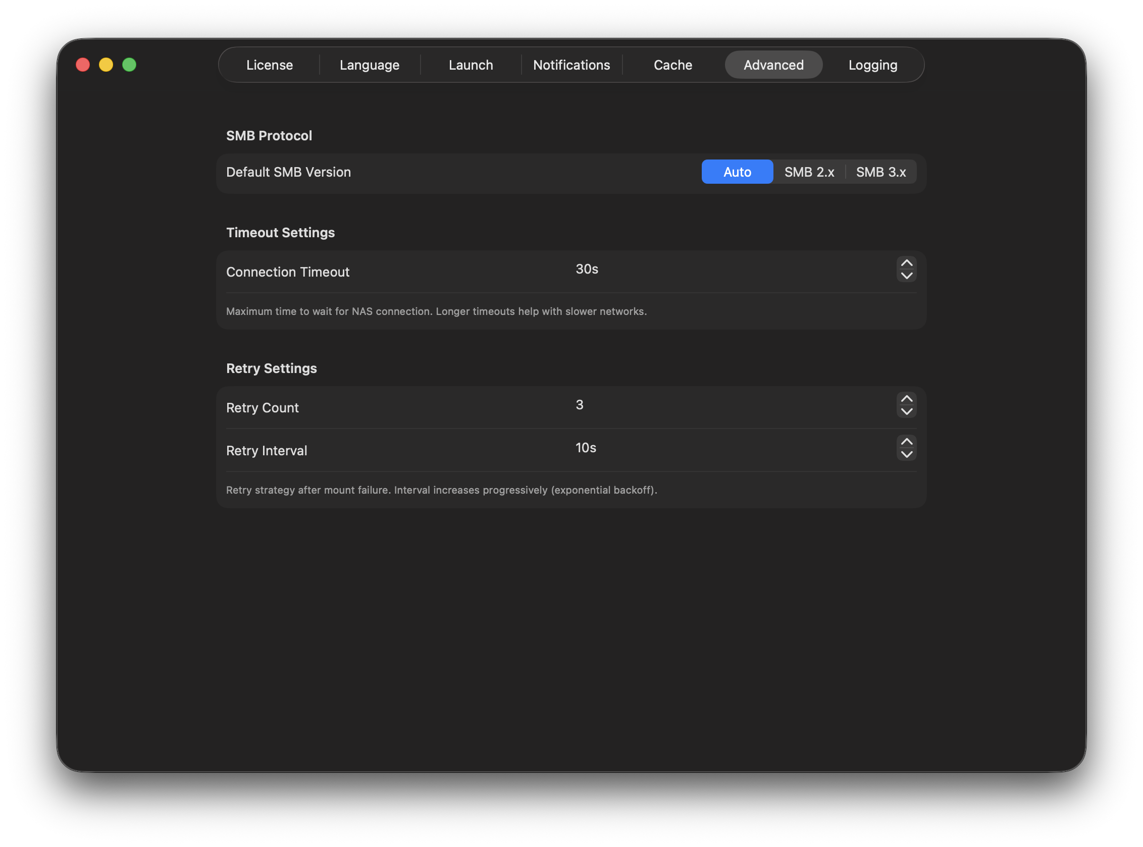 Dark Mode Advanced Settings